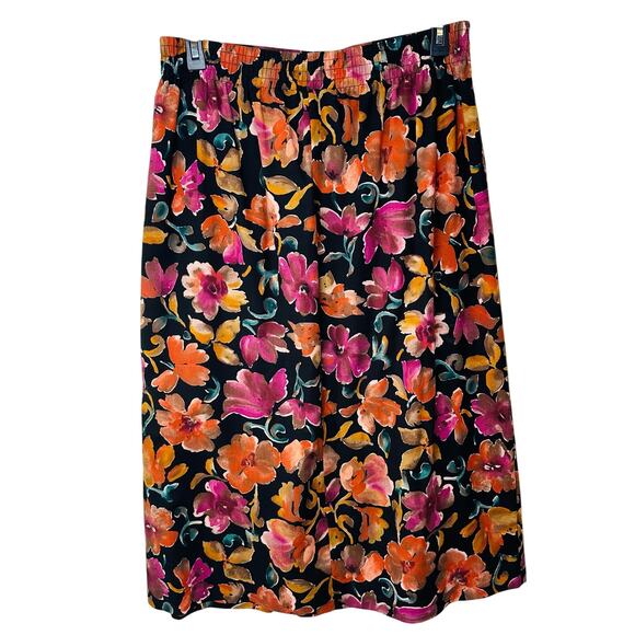 Kathie Lee Vintage Vintage Dark Academia Floral Cottagecore Pleated Skirt 14 - Picture 2 of 6